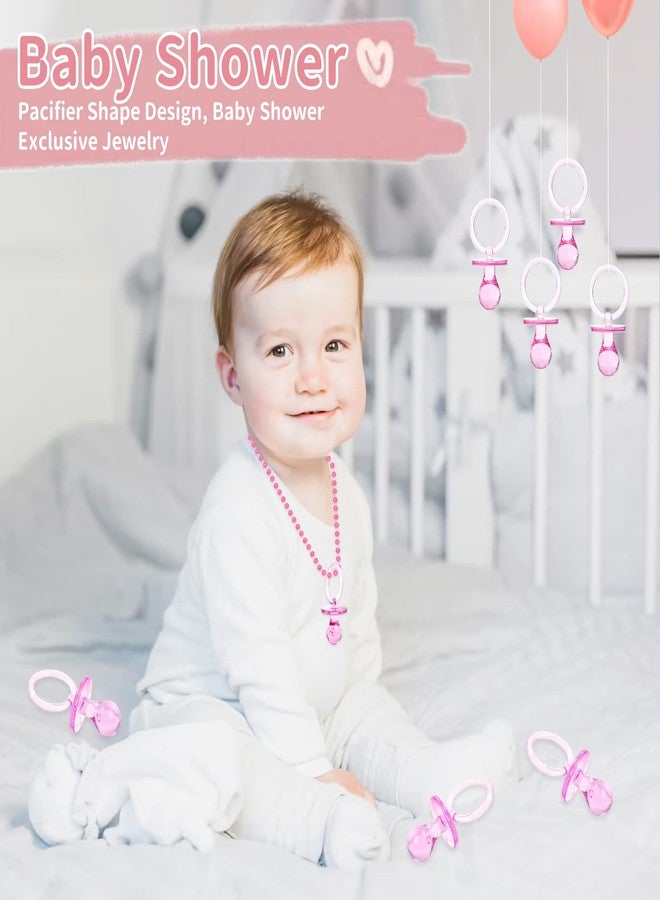 ZYFLSQ 36 Pieces Acrylic Pacifiers for Baby Shower Games Girl, 2.5'' Baby Shower Pacifiers, Bulk Pacifier for Hunt Games, Gender Reveal Table Scatter, Party Favors Decoration(Pink) - Image 4